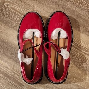 Red Patent Leather Mary Jane Shoes